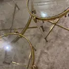 طقم طاولات استيل ذهبي