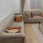 كنب شيه جديد للبيع مع لوحه وقطعه زل فاخره