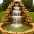 شلالات اندنيسي وجلسات صخريه وجذوع اشجار