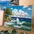 لوحة شاطئ فنيه طبيعة للبيع