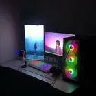 بي سي كامل شاشتين و ستاند الشاشه و مايك و سماعه