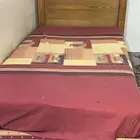 سرير خشب اصلي بتاج خشبي اصلي بمرتبه