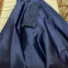 فستان ازرق طويل مع اكمام لليد دانتيل