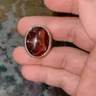خاتم فضة رجالي بحجر عقيق يماني كرزي