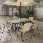 طاوله 6 كراسي ومظله