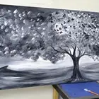 لوحه فنيه بالألوان الأكريلك الدرجات الرمادي