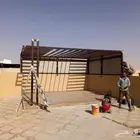 مظلات سواتر برجولات مستودعات غرف سندويش بنل جلسات خارجية جيع