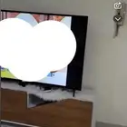 طاوله بلازما لون ابيض وخشبي