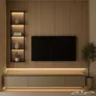 ديكور شاشة غرفة نوم عادي و قماش سرائر ديكورات خشب ديكورات