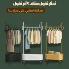 ستاند ملابس متحرك أبيض 6خطافات قاعدة تخزين سفلية متجر_منزلك