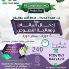 دورة ادخال بيانات ومعالجة النصوص 6 اشهر