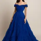 فستان انيق ازرق استعمال مره وحده