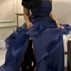 فستان كحلي للبيع مقاس M شكله جديد ونظيف