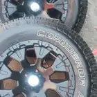 جنوط رانجلر وكفرات حجراي مقاس 275 70 18شبه الجديد