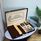 مشلح رجالي  قطعة قماش فاخرة (بشت) باللون الرمادي مع تطريز ذه