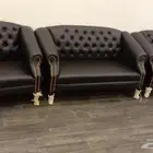 كنب جلد مكتبي و كرسي انتظار فخم كل ألوان متوفر