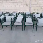 كراسي خشب زان وكراسي حديد خارجيه