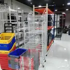 رفوف سوبر ماركت ومستودعات تخزين عربيات كاشيرات استاندات علاق