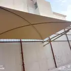 مظلات  وسواتر  وهناجر  وغرف ساندوتش بنل  وجميع انواع الحداده