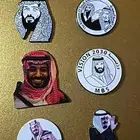 استيكرات معدنيه لاصقه بصور ولي العهد واليوم الوطني السعودي