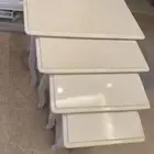 4 طاولات خدمه بيضاء