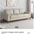 تصفيه اكثر من 75 بالميه كنبه ثلاثيه جلد فااخر جديد هوم سنتر