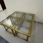 طاوله استيل مع اربع خدمه