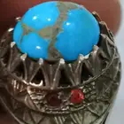 خاتم فيروز نيشابوري فضه ثقيل مرصع بالياقوت صياغه مشهد مقاس ا