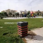 كراسي خشيية سلات زبالة الحدائق سلة اعادة تدوير أماكن عامة