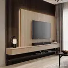 ديكور شاشه مع مكتبه رفوف شاشه تلفزيون