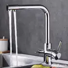 خلاط مجلى كروم مطفي ثلاثة خطوط مع خط ماء للشرب