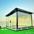 تنسيق.حدايق الطايف.مظلالت.جلست.عرف.زجاج.شلالت.عشب