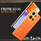 جوال انفينكس نوت30 5G ذهبي جديد وسماعةبلوتوث وكرت ذاكرةللبيع