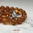 خاتم بحجر كهرمان طبيعي