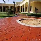 من أعمالنا خرسانه المطبوعة الأرضيات ملونة ديكورات البيوت الح