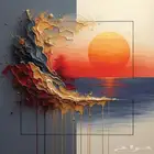 لوحة فنية تجريدية   تنفيذ يدوي راق  حسب الطلب