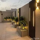 تنسيق حدائق احواش انجيله صبياعشب صناعي ملاعب شلالات
