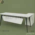 طاوله مكتبي مودرن جديد لون بني وابيض - اثاث المكتبي