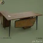 مكتب مودرن بني غامق و ابيض مقاس 160 في جده