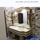 مغسله رخام جديده لم تستعمل مع خلاطات اصلي محايل عسير