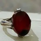 عقيق يماني كبدي مزعفر فضه مقاس 22 صياغه عربيه