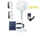 مروحة شمسية DENX DX2606 قابلة لإعادة الشحن مع LED وبطارية