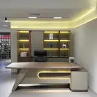 طقم مكتب مع دولاب خلفي مع طاولة شاي كبير مع طاولة شاي صغير ج