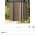 GUNJI 5 x 3 Feet Metal Garden Shed Outdoor Storage Shed