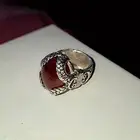 خاتم عقيق يماني كبدي حجر اصلي فضه ثقيل