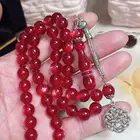 سبحة بكالايت احمر نجمي قص دايري لون فخمة عدد الخرزات 45 الو