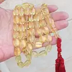 ملكية سبحة كهرمان حر مكسيكي شفاف قص يدوي بيضاوي حجر واحد شا