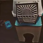 قفص قطط مع وعاء للأكل ..