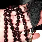 سبحة من حجر الجارنيت الطبيعي قص دائري وزن ثقيل 73.7 جرام عد