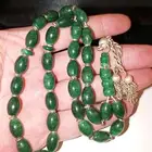 نوادر عقيق اخضر طبيعي سبحة من العقيق الاخضر قص صنوبري الكرك